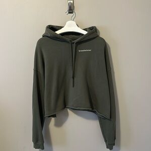 Super Soft Green Cropped "Breadwinner" Hoodie